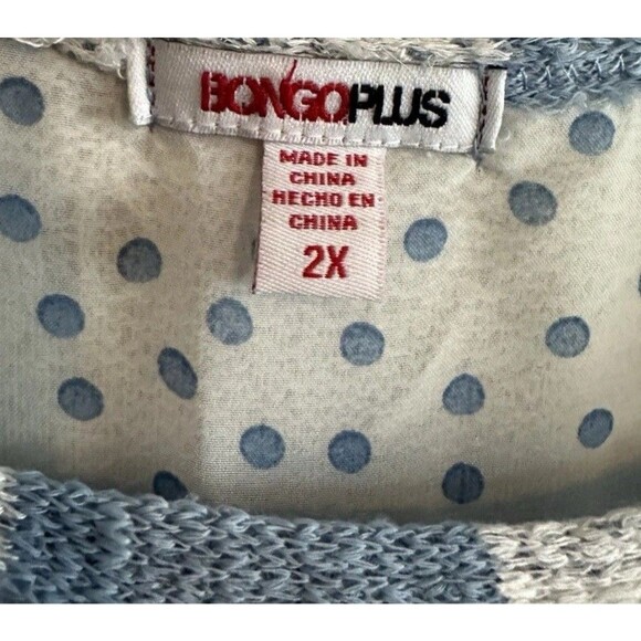 Bongo Sweater‎ Womens Plus 2X Blue Flowy Knit Soft Comfy Everyday Norm Retro Y2K - Picture 2 of 5